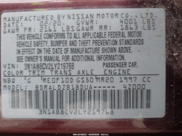 2020 NISSAN SENTRA 3N1AB8CV2LY219768 Photo 8