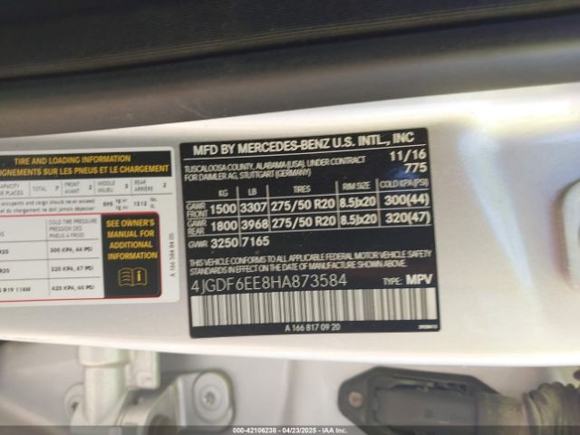 4JGDF6EE8HA873584 Mercedes-Benz Gls 450 4matic