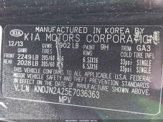 KNDJN2A25E7036363 KIA Soul