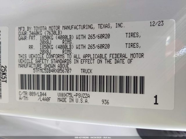 5TFMC5DB4RX056707 Toyota Tundra Hybrid 1794 Edition 4wd