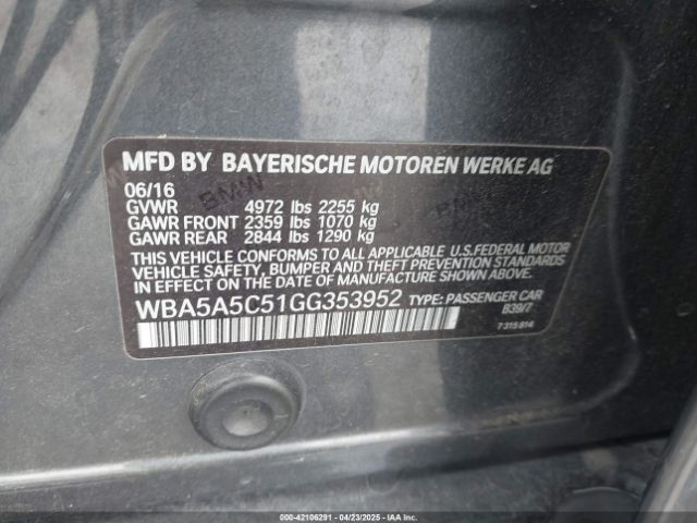 WBA5A5C51GG353952 BMW 528I