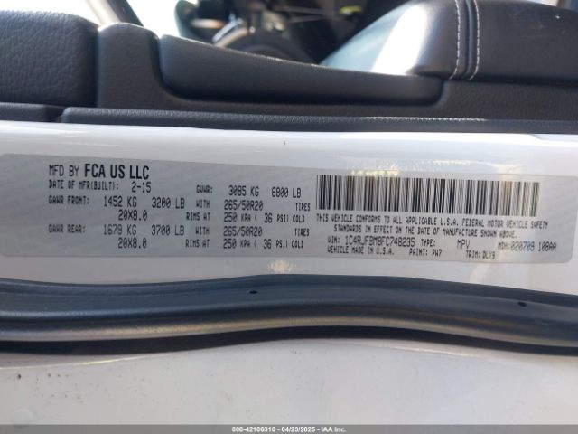 1C4RJFBM8FC748235 Jeep Grand Cherokee Limited