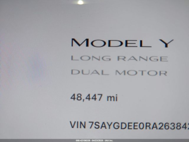 7SAYGDEE0RA263842 Tesla Model Y Long Range Dual Motor All-wheel Drive