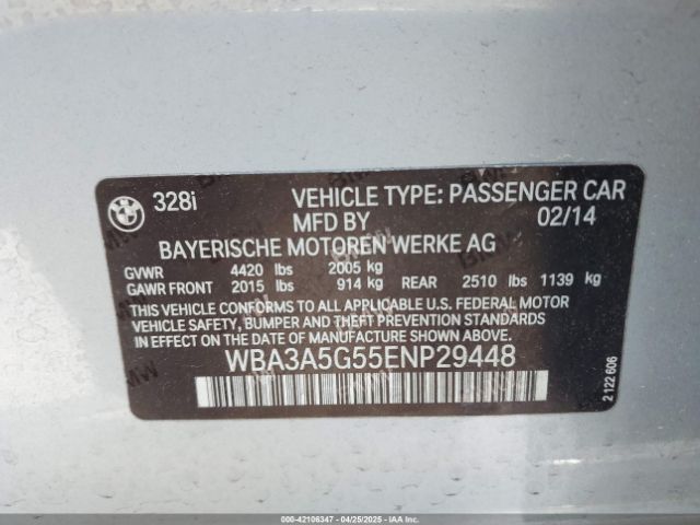 2014 BMW 328I WBA3A5G55ENP29448 Photo 8