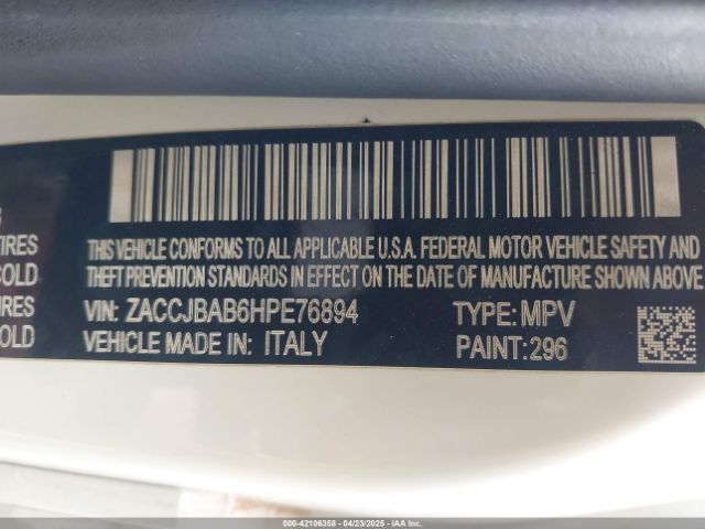ZACCJBAB6HPE76894 Jeep Renegade Sport 4x4
