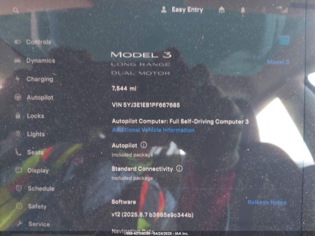 5YJ3E1EB1PF667685 Tesla Model 3 Long Range Dual Motor All-wheel Drive