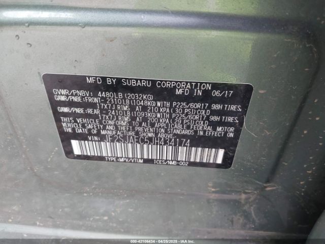 JF2SJAEC5JH434174 Subaru Forester 2.5i Premium