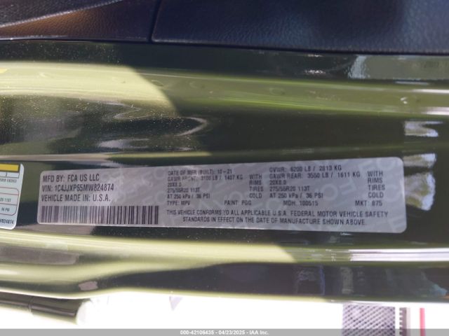 2021 JEEP WRANGLER 4XE 1C4JJXP65MW824874 Photo 8