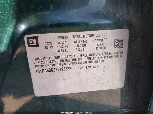 1G1PA5SG3E7123222 Chevrolet Cruze Ls Auto