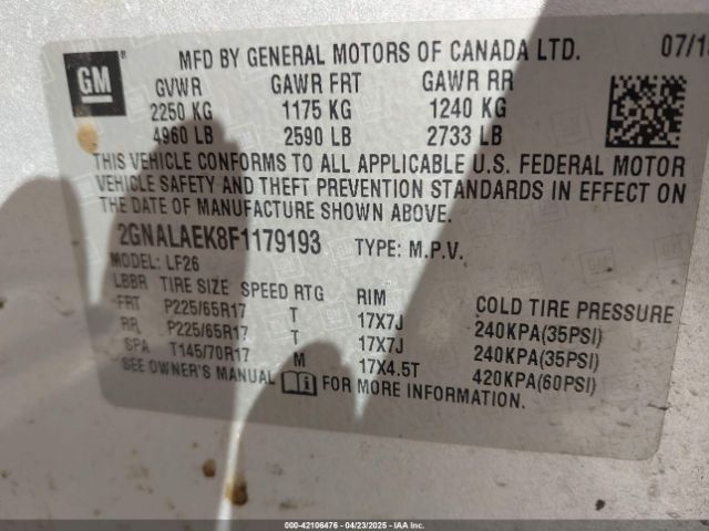 2GNALAEK8F1179193 Chevrolet EQUINOX LS