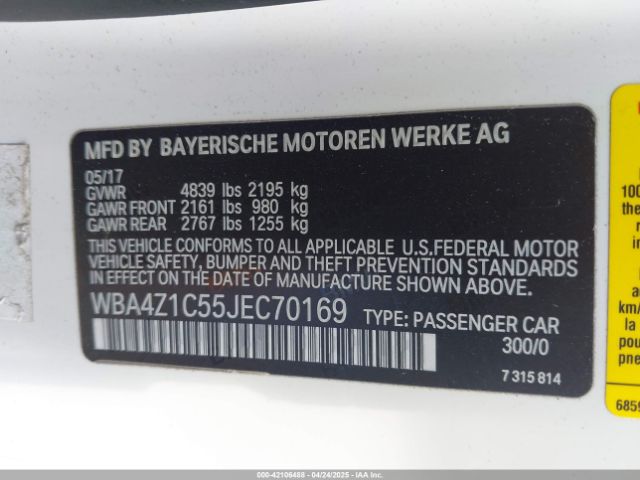 WBA4Z1C55JEC70169 BMW 430I