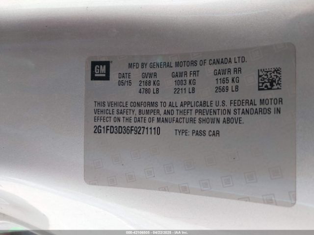 2G1FD3D36F9271110 Chevrolet Camaro 1lt