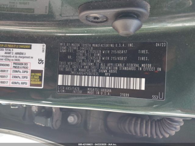 2023 TOYOTA COROLLA CROSS 7MUCAABG4PV061035 Photo 8