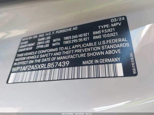 2024 PORSCHE MACAN WP1AF2A5XRLB57439 Photo 8