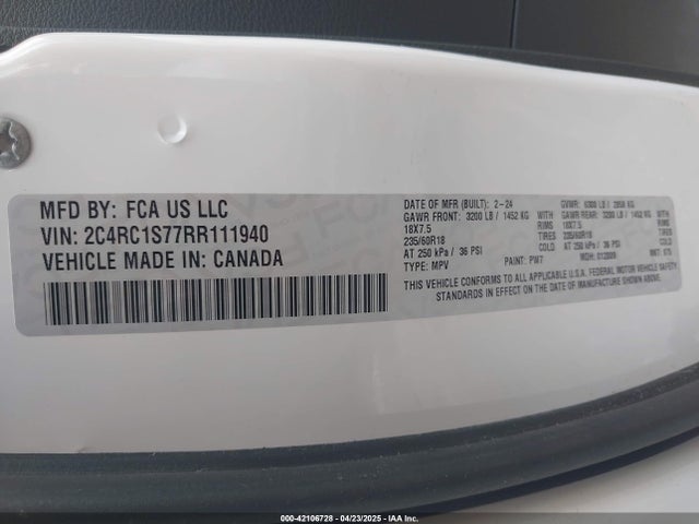 Chrysler Pacifica Hybrid S Appearance Pkg 2024 2C4RC1S77RR111940 Image 9