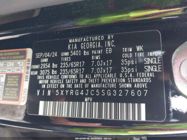 2025 KIA SORENTO 5XYRG4JC5SG327607 Photo 8