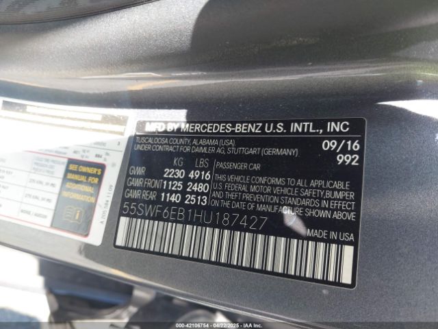 55SWF6EB1HU187427 Mercedes-Benz Amg C 43 4matic
