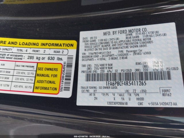 Ford Mustang Gt Fastback 2024 1FA6P8CF4R5411265 Image 9