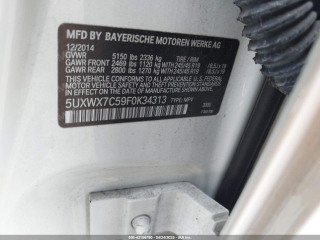 2015 BMW X3 5UXWX7C59F0K34313 Photo 8