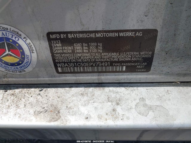 WBA3B1C50EPV79491 BMW 320i