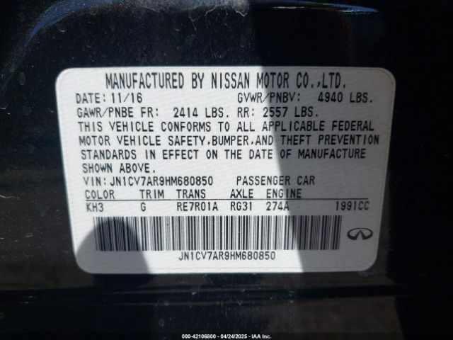 JN1CV7AR9HM680850 Infiniti Q50 2.0t Sport