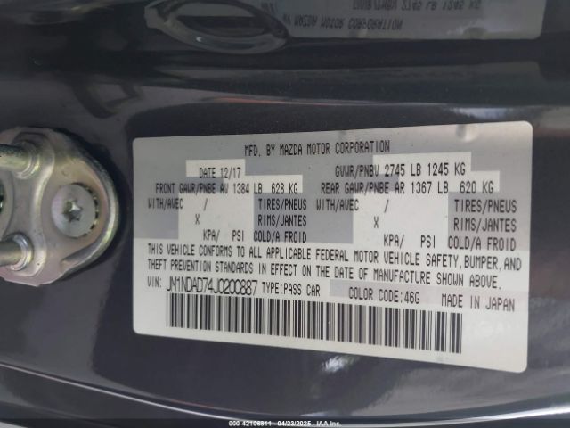 JM1NDAD74J0200887 Mazda Mx-5 Miata Grand Touring