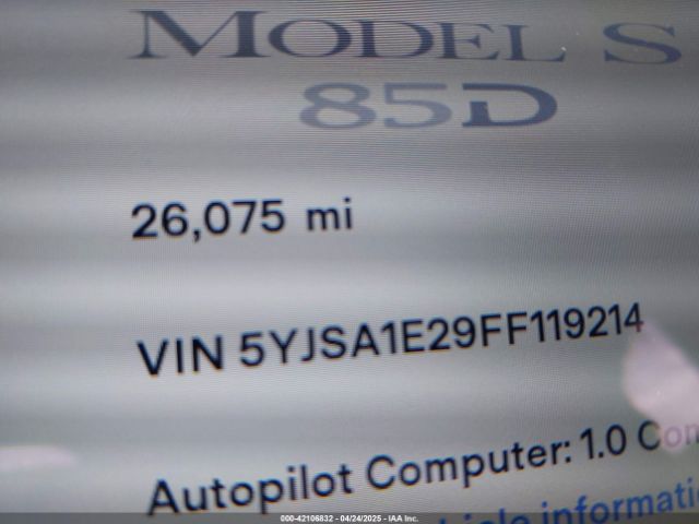 5YJSA1E29FF119214 Tesla Model S 70d/85d/p85d