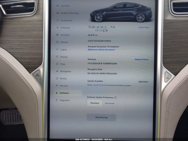 5YJSA1E29FF119214 Tesla Model S 70d/85d/p85d