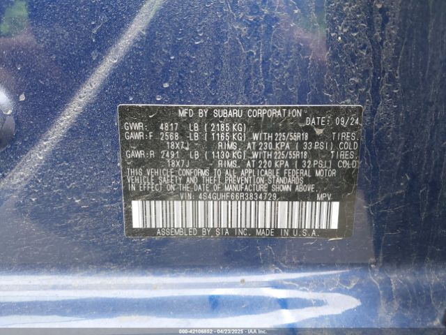4S4GUHF66R3834729 Subaru Crosstrek Sport
