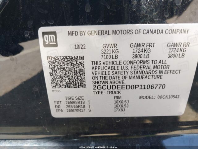 2GCUDEED0P1106770 Chevrolet Silverado 1500 4wd  Short Bed Rst