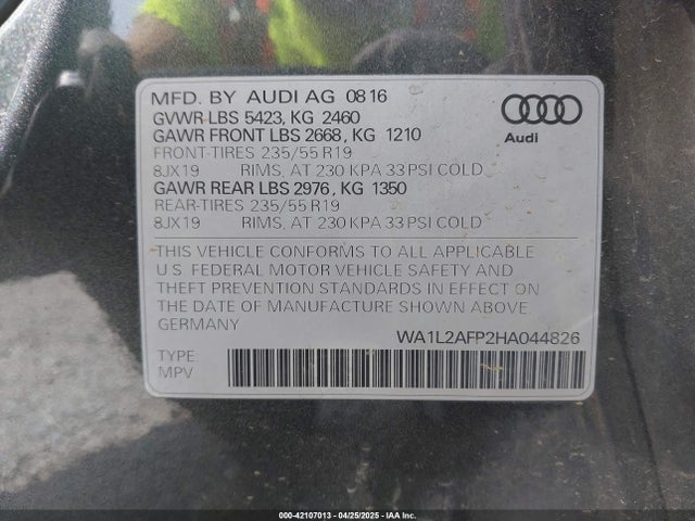 2017 AUDI Q5 WA1L2AFP2HA044826 Photo 8