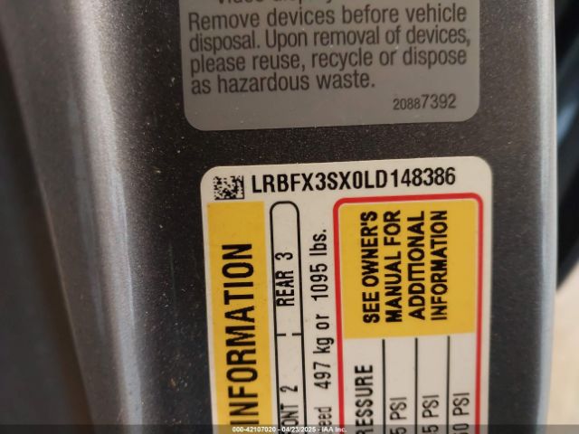 LRBFX3SX0LD148386 Buick Envision Awd Premium I