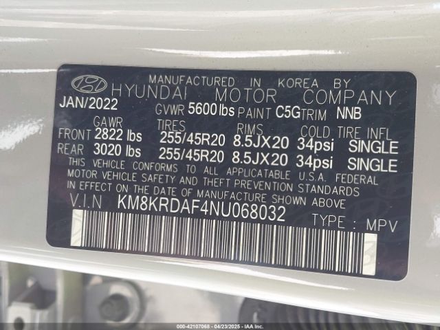 KM8KRDAF4NU068032 Hyundai Ioniq 5 Limited