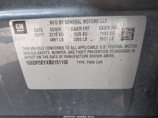 2011 CADILLAC CTS 1G6DF5EYXB0151106 Photo 8
