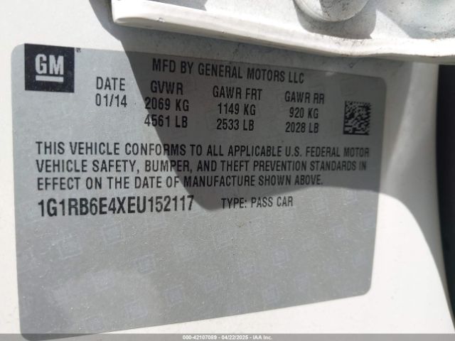 1G1RB6E4XEU152117 Chevrolet Volt