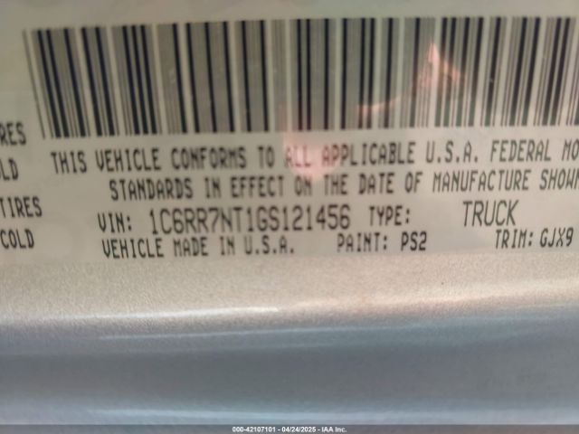 1C6RR7NT1GS121456 RAM 1500 Laramie