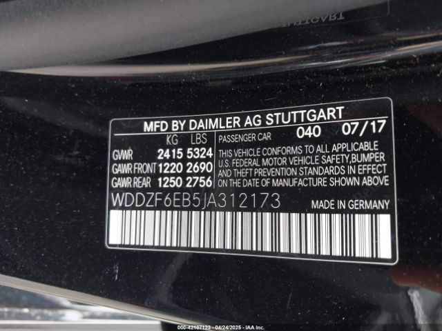 WDDZF6EB5JA312173 Mercedes-Benz Amg E 43 4matic