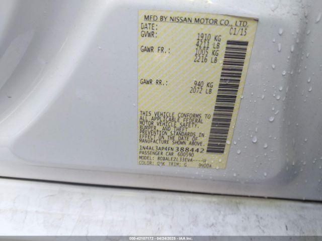 1N4AL3AP4FN388442 Nissan Altima 2.5 S