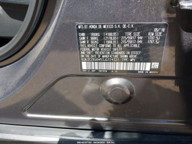 3CZRU6H53JG724321 Honda HR-V EX