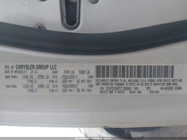 3C4PDCAB7ET182603 Dodge Journey American Value Pkg
