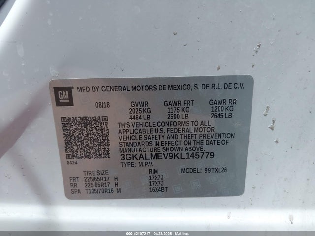3GKALMEV9KL145779 GMC Terrain Sle