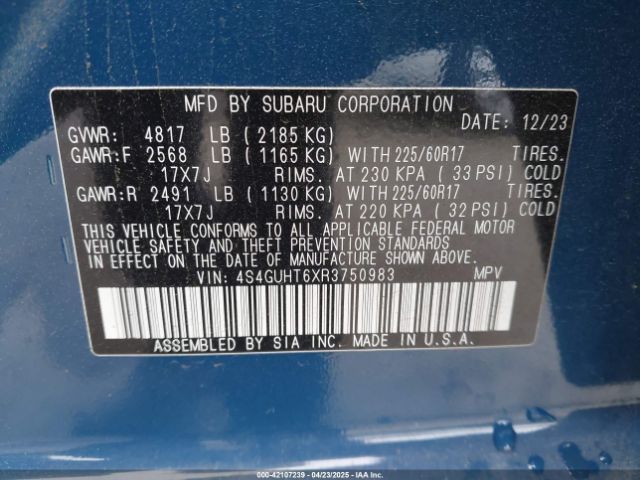 4S4GUHT6XR3750983 Subaru Crosstrek Wilderness