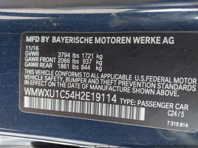 2017 MINI HARDTOP WMWXU1C54H2E19114 Photo 8