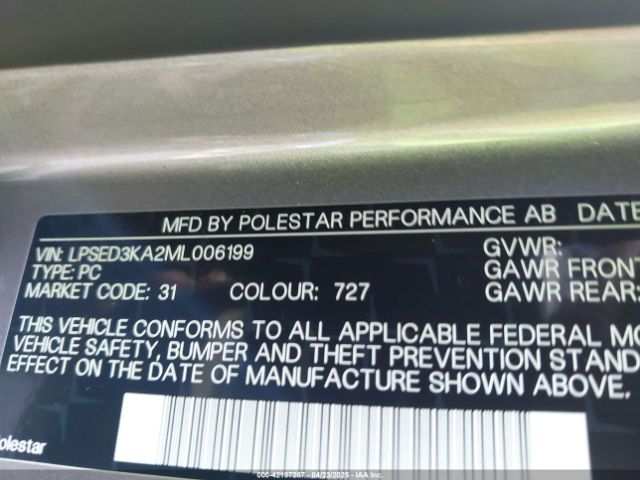 2021 POLESTAR 2 LPSED3KA2ML006199 Photo 8