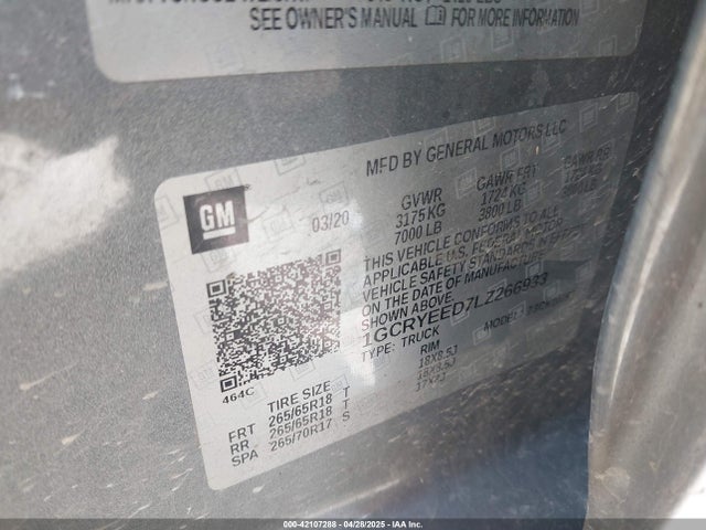 1GCRYEED7LZ266933 Chevrolet l84 - di, dfm, alum, gen 5, var 2