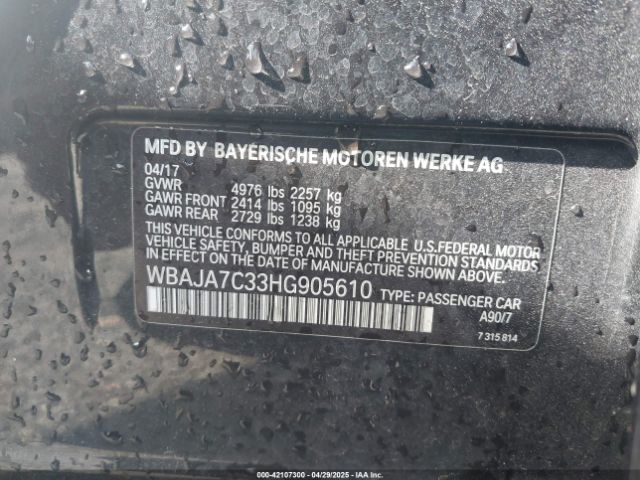 WBAJA7C33HG905610 BMW 5 Series 530i Xdrive