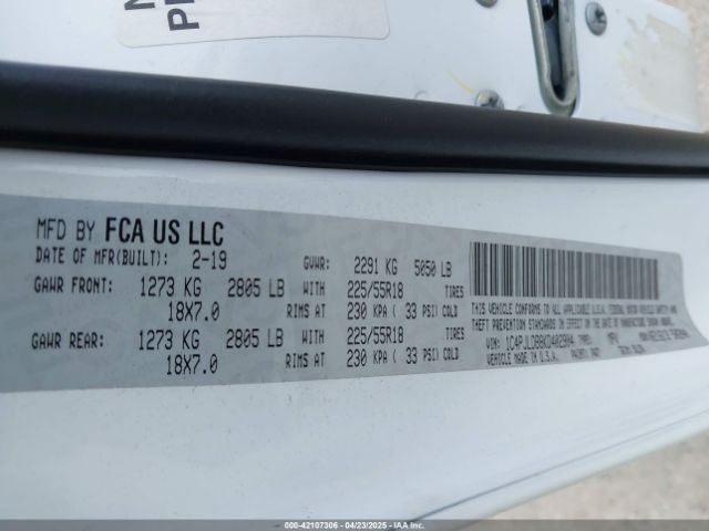 1C4PJLDB8KD402904 Jeep Cherokee Limited Fwd