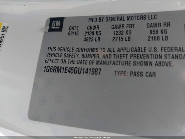 1G6RM1E45GU141987 Cadillac Elr Standard