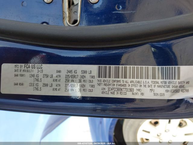 3C4PDCBB9KT731969 Dodge JOURNEY SE