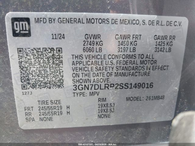 3GN7DLRP2SS149016 Chevrolet x0b+ec3
